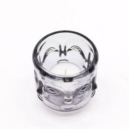 Serenityy Buddha Faces Candle Jar - Midnight Grey in Mid Grey - thumbnail 2