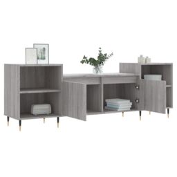 Berkfield Home TV Cabinet Grey Sonoma 160x35x55 cm Engineered Wood - Size: 160 x 35 x 55 cm - thumbnail 4