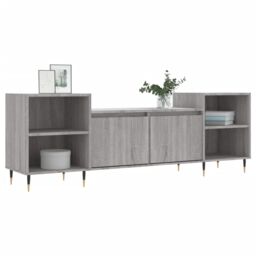Berkfield Home TV Cabinet Grey Sonoma 160x35x55 cm Engineered Wood - Size: 160 x 35 x 55 cm - thumbnail 3
