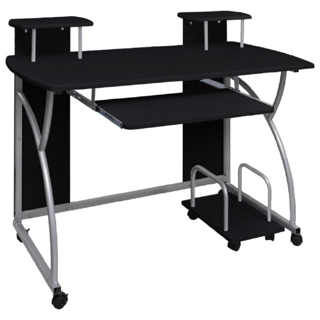 Berkfield Home Computer Desk Black 110x52x88.5 cm Engineered Wood - image 1