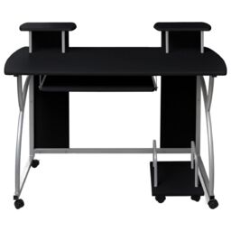 Berkfield Home Computer Desk Black 110x52x88.5 cm Engineered Wood - thumbnail 2