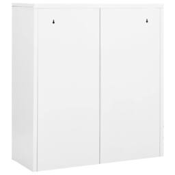Berkfield Home Office Cabinet White 90x40x102 cm Steel - Size: 90 x 40 x 102 cm - thumbnail 5