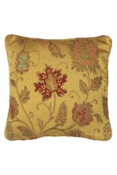 Paoletti Zurich Floral Jacquard Cushion in Gold - Size: 45 cm x 45 cm
