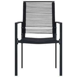 Berkfield Home Sturdy Garden Chairs 4 pcs PVC Rattan Black - thumbnail 1