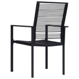 Berkfield Home Sturdy Garden Chairs 4 pcs PVC Rattan Black - thumbnail 5