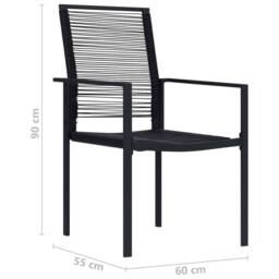 Berkfield Home Sturdy Garden Chairs 4 pcs PVC Rattan Black - thumbnail 8
