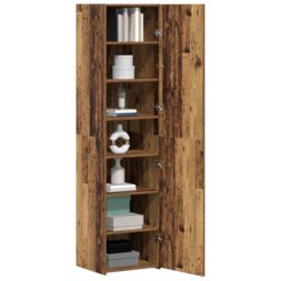 Berkfield Home Highboard Old Wood 45x42.5x185 cm Engineered Wood in Brown - thumbnail 3