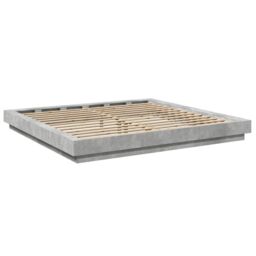 Berkfield Home Bed Frame without Mattress Concrete Grey 180x200 cm Super King - thumbnail 6