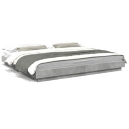 Berkfield Home Bed Frame without Mattress Concrete Grey 180x200 cm Super King - thumbnail 2