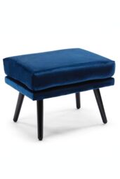 More4Homes Winslow Wing Back Fabric Occasional Button Back Armchair w Footstool in Navy - thumbnail 4