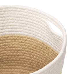Berkfield Home Storage Baskets 2 pcs Beige & White √ò28x28 cm Cotton - Size: 28x28 cm - thumbnail 7