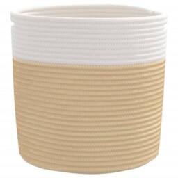 Berkfield Home Storage Baskets 2 pcs Beige & White √ò28x28 cm Cotton - Size: 28x28 cm - thumbnail 5