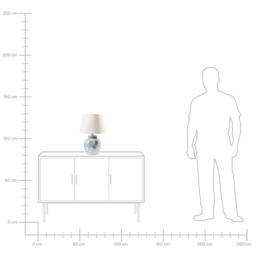 Wyld and Coco Hand-Painted Blue and White Porcelain Table Lamp Linen Shade - thumbnail 9