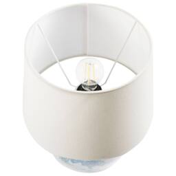 Wyld and Coco Hand-Painted Blue and White Porcelain Table Lamp Linen Shade - thumbnail 4