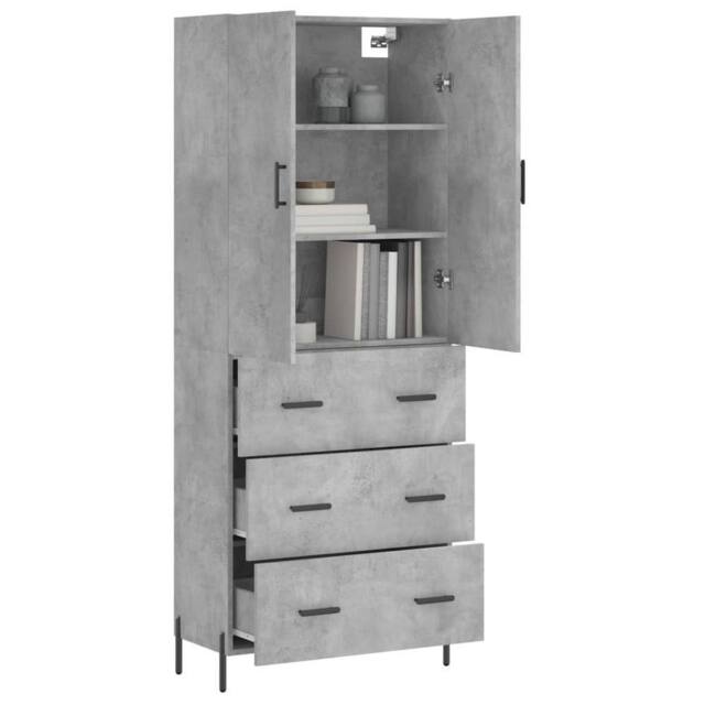 Berkfield Home Highboard Concrete Grey 69.5x34x180 cm Engineered Wood - image 1