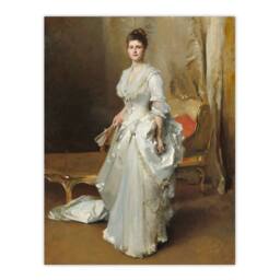 Artery8 John Singer Sargent Framed Wall Art Print Mrs Henry White Portrait in Brown - Size: A4 - thumbnail 3