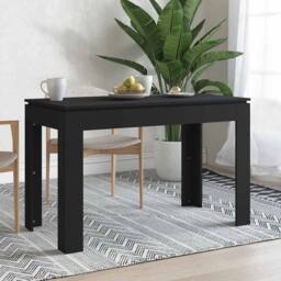 Berkfield Home Dining Table Black 120x60x76 cm Engineered Wood - Size: 120 x 60 x 76 cm - thumbnail 2