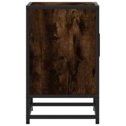 Berkfield Home Bedside Cabinets 2 pcs Smoked Oak 40x31x50 cm Engineered Wood & Metal in Brown - Size: 40 x 31 x 50 cm - thumbnail 7