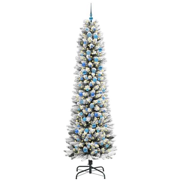 Berkfield Home Stunning Artificial Christmas Tree with 300 LEDs Green & white - image 1