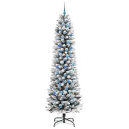 Berkfield Home Stunning Artificial Christmas Tree with 300 LEDs Green & white - thumbnail 4