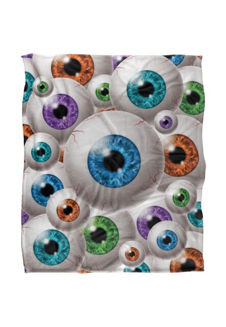 JQ Licensing James Piazza Eyeball Pattern Silky Touch Super Soft Throw Blanket 152 X 127 cm in White - image 1
