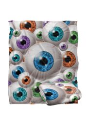 JQ Licensing James Piazza Eyeball Pattern Silky Touch Super Soft Throw Blanket 152 X 127 cm in White - thumbnail 2