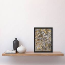 Artery8 Piet Mondrian Framed Wall Art Print Tableau No 2 Composition No VII in Grey - Size: A4 - thumbnail 2