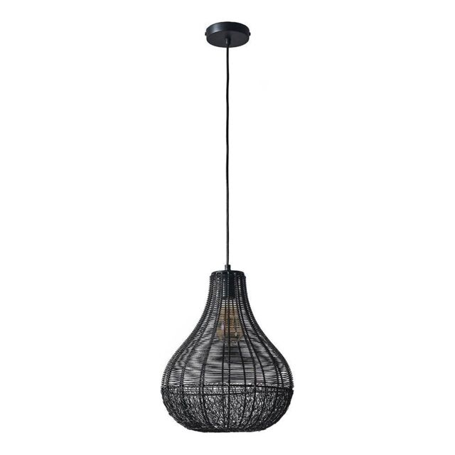 ValueLights Matt Black Ceiling Light Pendant - image 1