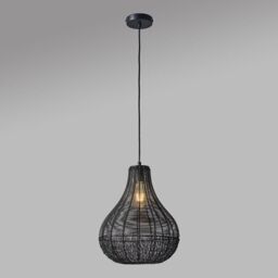 ValueLights Matt Black Ceiling Light Pendant - thumbnail 2