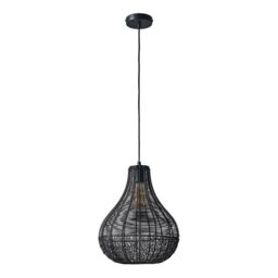 ValueLights Matt Black Ceiling Light Pendant - thumbnail 1