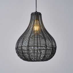 ValueLights Matt Black Ceiling Light Pendant - thumbnail 3