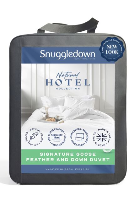 Snuggledown Hotel Goose Feather & Down 13.5 Tog (9+4.5 Tog) All Seasons Duvet in White - Size: Super King - image 1