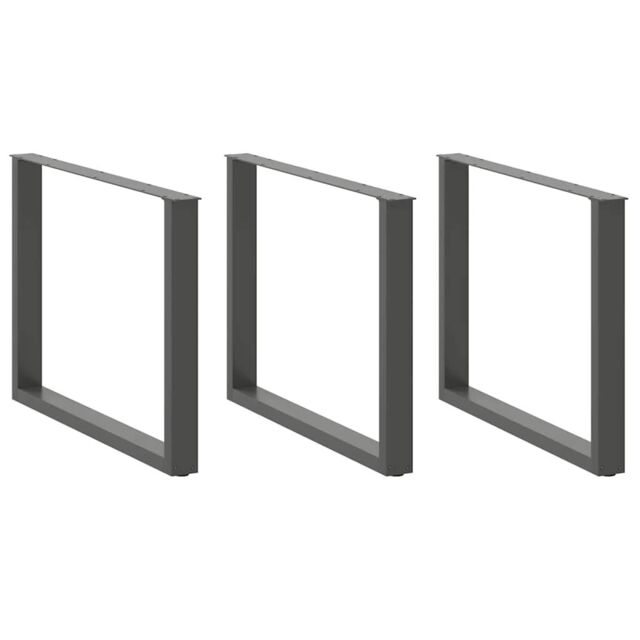 Berkfield Home Coffee Table Legs U-Shaped 2 pcs Anthracite 100x(72-73) cm Steel in Black - image 1