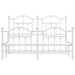 Berkfield Home Metal Bed Frame with Headboard & Footboard White 140x200 cm - thumbnail 5