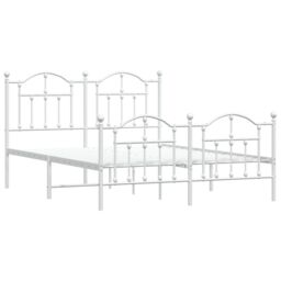 Berkfield Home Metal Bed Frame with Headboard & Footboard White 140x200 cm - thumbnail 4