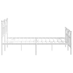 Berkfield Home Metal Bed Frame with Headboard & Footboard White 140x200 cm - thumbnail 6