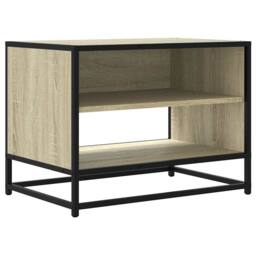 Berkfield Home TV Cabinet Sonoma Oak 61x40x46 cm Engineered Wood & Metal in Light Tan - Size: 61 x 40 x 46 cm