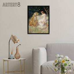 "Artery8 Frederick Stuart Church Lady & the Tiger Framed Canvas Art Print - Size: W12"" x H16""" - thumbnail 3