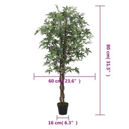 Berkfield Home Artificial Maple Tree 224 Leaves 80 cm Green - thumbnail 5