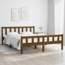 Berkfield Home Beautiful Bed Frame Honey Brown Solid Wood 120x200 cm - Size: Small Double - thumbnail 2