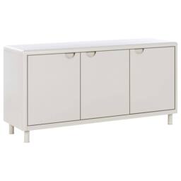Wyld and Coco Beige Steel Storage Cabinet - 3 Doors 4 Adjustable Shelves - thumbnail 2