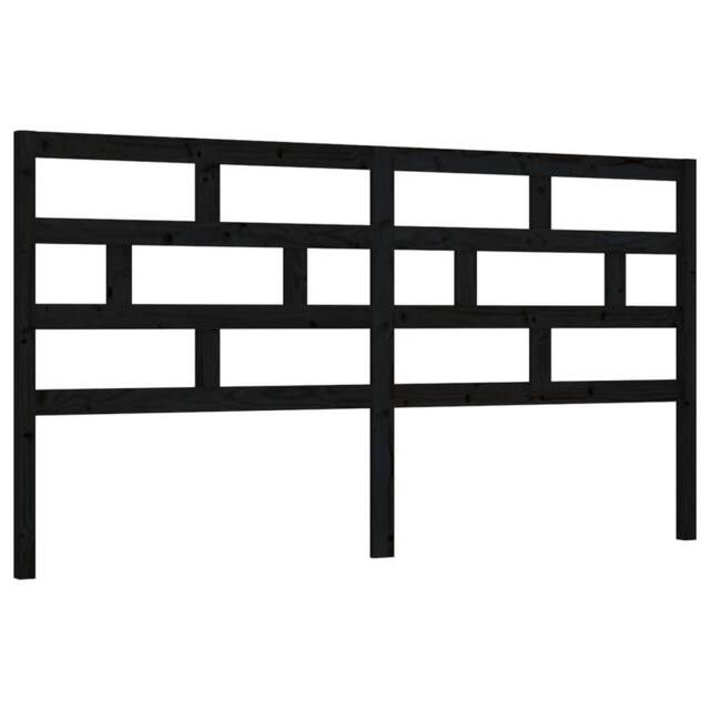 Berkfield Home Bed Headboard Black 186x4x100 cm Solid Wood Pine - Size: 186 x 4 x 100 cm - image 1