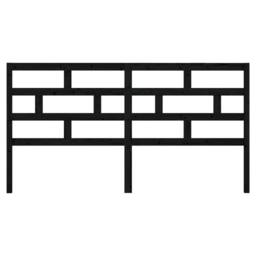 Berkfield Home Bed Headboard Black 186x4x100 cm Solid Wood Pine - Size: 186 x 4 x 100 cm - thumbnail 4