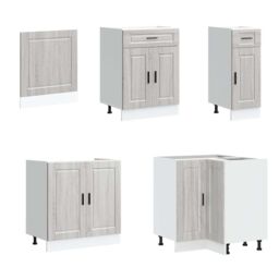 Berkfield Home 11 Piece Kitchen Cabinet Set Porto Grey Sonoma Engineered Wood - thumbnail 4