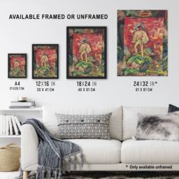 Artery8 Man In Folk Costume Surreal Kubincan Framed Wall Art Print - Size: A4 - thumbnail 3