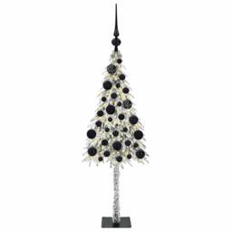 Berkfield Home Christmas Tree with 150 LEDs White 120 cm PE & Steel - thumbnail 3