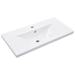 Berkfield Home Bathroom Washbasin Frame with Built-in Basin White Iron - thumbnail 5