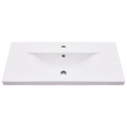 Berkfield Home Bathroom Washbasin Frame with Built-in Basin White Iron - thumbnail 6
