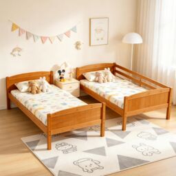Comfy Living Ltd Kids Wooden Bunk Bed In Various Colours & Sizes in Light Brown - Size: Single - thumbnail 3
