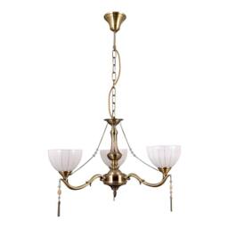 Netlighting Stylized Chandeliers Golden 3 Light with Milky Glass Shade E27 in Gold - thumbnail 2